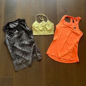 Adidas Black, Orange, and Yellow Activewear Set